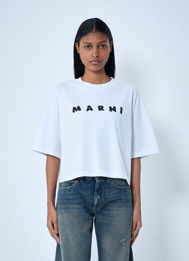 Marni Logo Motif T-Shirt White mni0263011