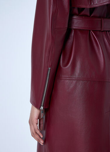 LN-CC® - Sportmax: 긴 가죽 코트 - 보르도 Sportmax 긴 가죽 코트 보르도 spx0264051