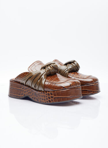 LN-CC® - Rejina Pyo: Knot Platform Mules - Brown Rejina Pyo Knot Platform Mules Brown rej0254013