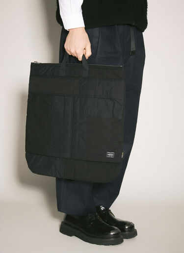 LN-CC® - Comme des Garçons Homme: Logo Patch Tote Bag - Black Comme des Garçons Homme Logo Patch Tote Bag Black cdh0158006