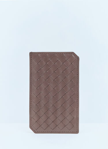 LN-CC® - Bottega Veneta: Intrecciato Piccolo Vertical Cardholder - Brown Bottega Veneta Intrecciato Piccolo Vertical Cardholder Brown bov0158016