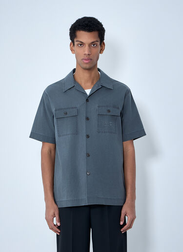 LN-CC® - MM6 Maison Margiela: Button-Down Utility Shirt - Grey MM6 Maison Margiela Button-Down Utility Shirt Grey mmm0163014