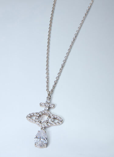 LN-CC® - Vivienne Westwood: Olympia Drop Pendant Necklace - Silver Vivienne Westwood Olympia Drop Pendant Necklace Silver vvw0264035