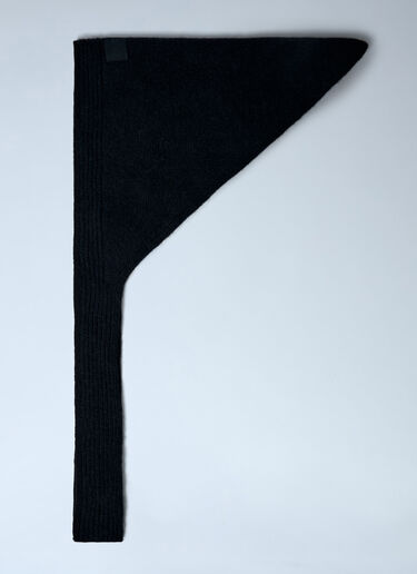 LN-CC® - Jacquemus: Le Chale Gros Grain Scarf - Black Jacquemus Le Chale Gros Grain Scarf Black jac0362002