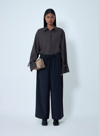 TOTEME Tie-Cuff Shirt Brown tot0263017