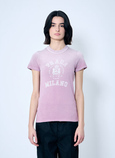 Prada ロゴプリントTシャツ  パープル pra0260014