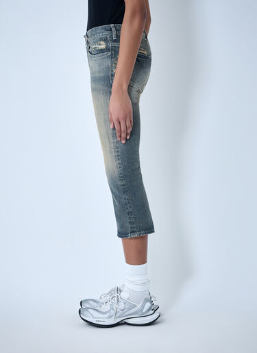LN-CC® - Balenciaga: Cropped Distressed Denim Jeans - Blue Balenciaga Cropped Distressed Denim Jeans Blue bal0263013