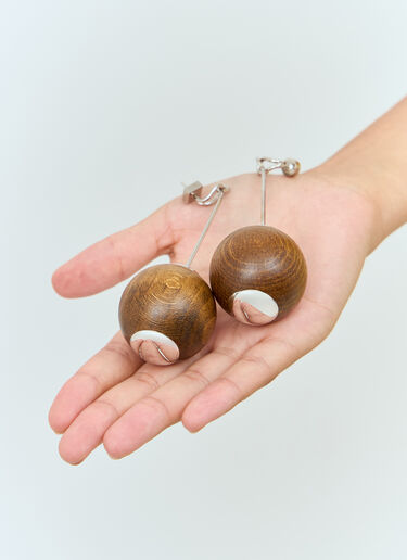 LN-CC® - Jacquemus: Les Grandes Boucles Nodo Earrings - Brown Jacquemus Les Grandes Boucles Nodo Earrings Brown jac0258028