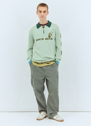 Brain Dead レックス ハーフジップ スウェットシャツ グリーン bra0158002