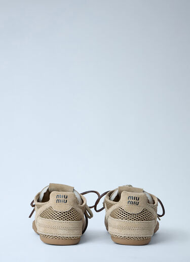 Miu Miu Rope and Suede Sneakers Beige miu0263029