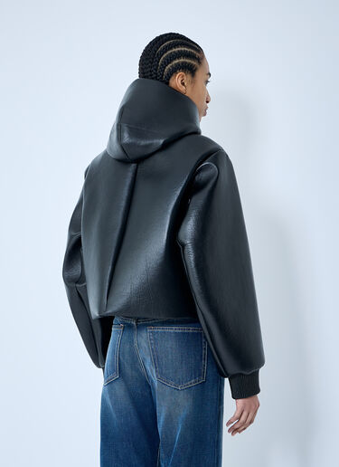 JW Anderson Crop Leather Hooded Jacket Black jwa0259004