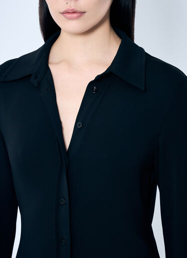 LN-CC® - Sportmax: Crepe Jersey Shirt Dress - Black Sportmax Crepe Jersey Shirt Dress Black spx0259009