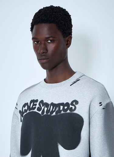 LN-CC® - Acne Studios: Sprayed Logo Sweatshirt - Grey Acne Studios Sprayed Logo Sweatshirt Grey acn0164039