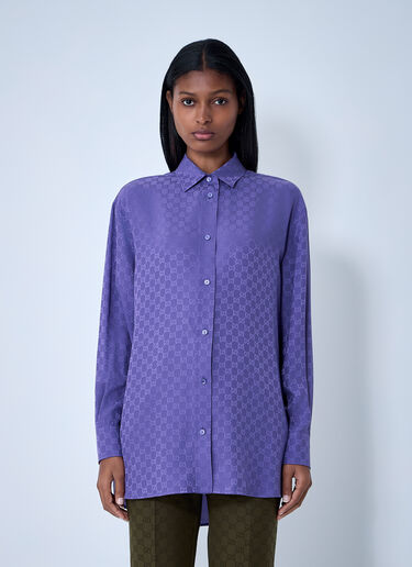 LN-CC® - Gucci: Monogram Shirt - Purple Gucci Monogram Shirt Purple guc0261130