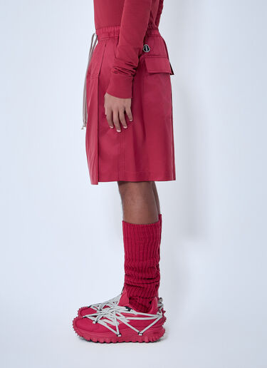 LN-CC® - Moncler + Rick Owens: Drawstring Midi Kilt Shorts - Red Moncler + Rick Owens Drawstring Midi Kilt Shorts Red mcs0363012