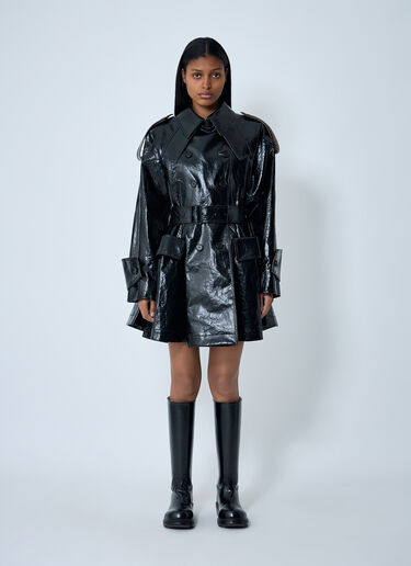 Chloé Patent Leather Trench Coat Black chl0262011