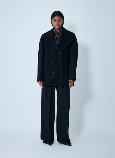 LN-CC® - Saint Laurent: Tailored Wool Coat - Black Saint Laurent Tailored Wool Coat Black sla0261036