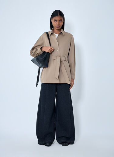 LN-CC® - Max Mara: Belted Button-Down Shirt - Brown Max Mara Belted Button-Down Shirt Brown max0263032