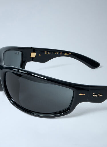 LN-CC® - A$AP Rocky x Ray-Ban: Ultra Wrap 003 Sunglasses - Black A$AP Rocky x Ray-Ban Ultra Wrap 003 Sunglasses Black lar0362004