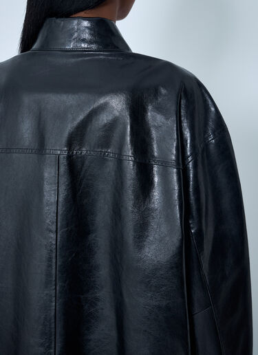 Sportmax Leather Overshirt Jacket Black spx0262012