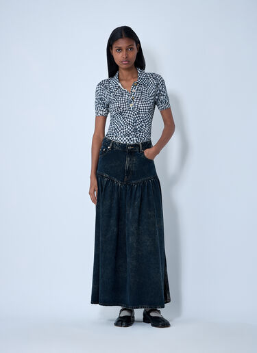 LN-CC® - GANNI: Denim Maxi Skirt - Black GANNI Denim Maxi Skirt Black gan0261009