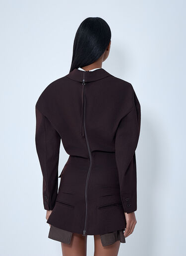 Issey Miyake 修身西装迷你连衣裙 棕色 ism0263003