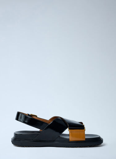 Marni Fussbett Leather Sandals Black mni0263015