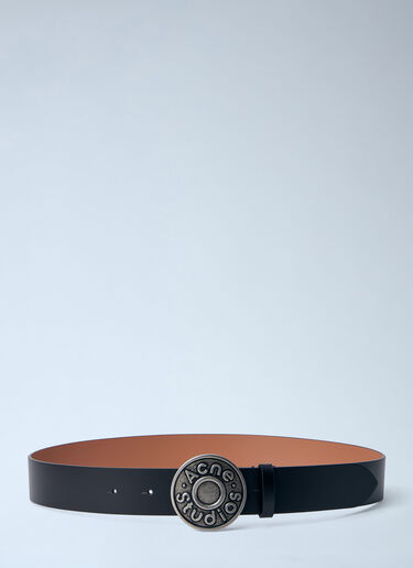 Acne Studios Logo Buckle Leather Belt Black acn0164021