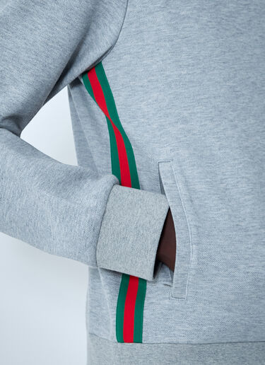 LN-CC® - Gucci: Web Motif Zip-Up Sweatshirt - Light Grey Gucci Web Motif Zip-Up Sweatshirt Light Grey guc0161014