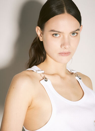 LN-CC® - Jean Paul Gaultier: Overall Buckles Tank Top - White Jean Paul Gaultier Overall Buckles Tank Top White jpg0359002
