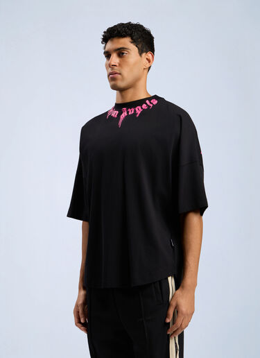 Palm Angels カーブドロゴTシャツ ブラック pma0162010