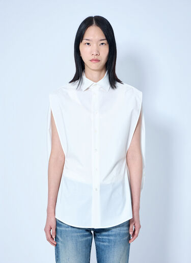 LN-CC® - MM6 Maison Margiela: Long-Sleeved Shirt - White MM6 Maison Margiela Long-Sleeved Shirt White mmm0264052