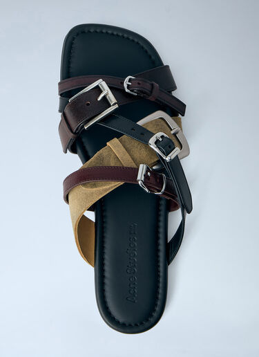 LN-CC® - Acne Studios: Leather Belts Strap Sandals - Brown Acne Studios Leather Belts Strap Sandals Brown acn0364020