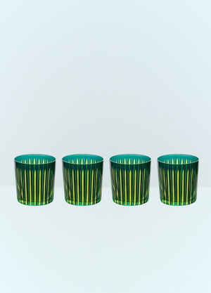 L'Objet Set Of Four Prism Cocktail Glasses Green wps0691626