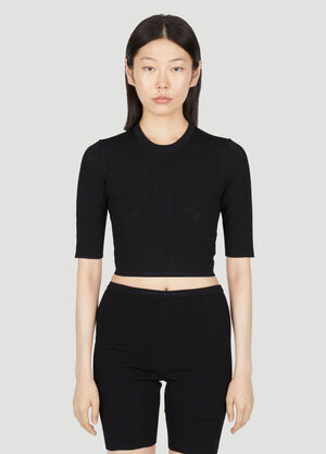 Rabanne Embroidered Logo T-Shirt Black pac0253016
