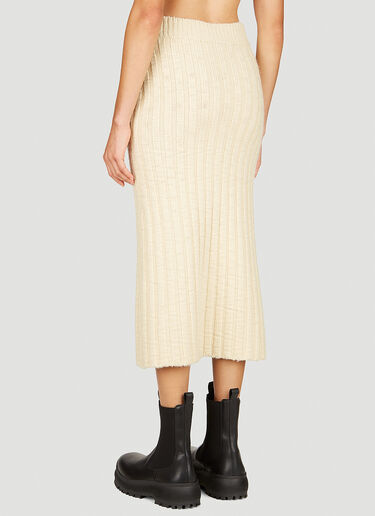 LN-CC® - Jil Sander+: Wool Rib Midi Skirt - Beige Jil Sander+ Wool Rib Midi Skirt Beige jsp0253010