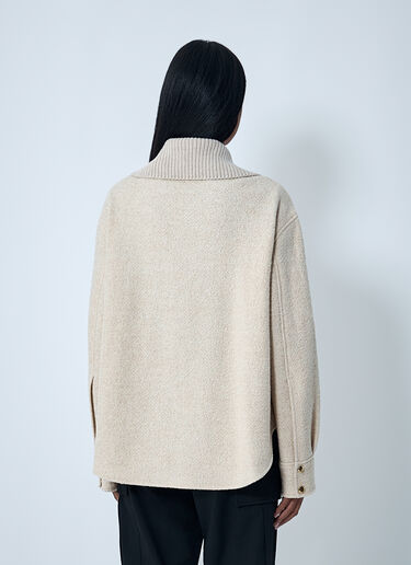 LN-CC® - Moncler: Wool-Blend Bouclé Shirt Jacket - Beige Moncler Wool-Blend Bouclé Shirt Jacket Beige mon0262034