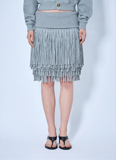 LN-CC® - Abra: Fringe Knit Skirt - Grey Abra Fringe Knit Skirt Grey abr0264004