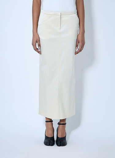 TOTEME Cotton-Blend Midi Skirt Beige tot0260021