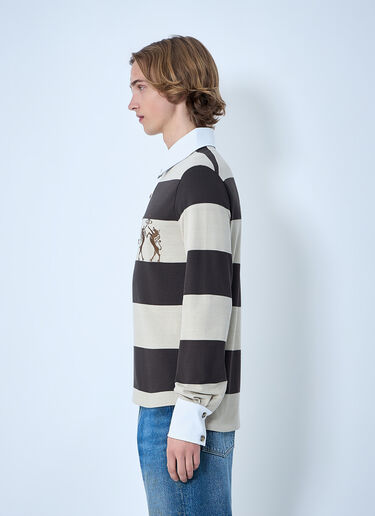 LN-CC® - Vivienne Westwood: Archive Rugby Cotton Polo Shirt - Brown Vivienne Westwood Archive Rugby Cotton Polo Shirt Brown vvw0164014
