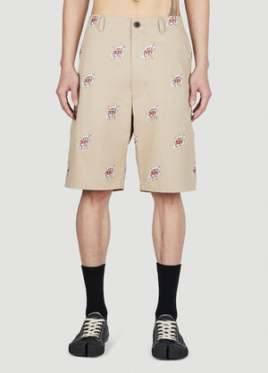 LN-CC® - Junya Watanabe: Roy Lichtenstein Shorts - Beige Junya Watanabe Roy Lichtenstein Shorts Beige jwn0152008