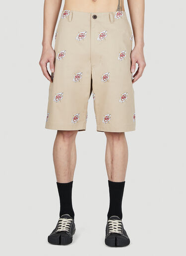 LN-CC® - Junya Watanabe: Roy Lichtenstein Shorts - Beige Junya Watanabe Roy Lichtenstein Shorts Beige jwn0152008