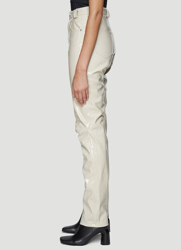 LN-CC® - GmbH: High Waist Vinyl Pants - Beige GmbH High Waist Vinyl Pants Beige gmb0238003