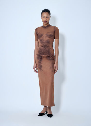 Acne Studios Short Sleeve Maxi Dress Brown acn0264064