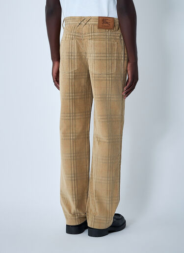 Burberry 棉质格纹长裤  米色 bur0161010