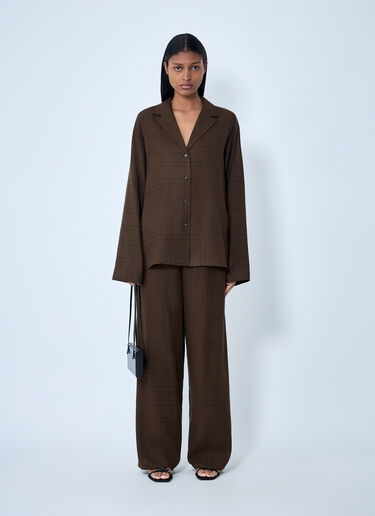 LN-CC® - TOTEME: Monogram Shirt - Dark Brown TOTEME Monogram Shirt Dark Brown tot0263020