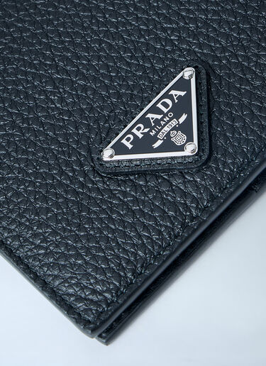 LN-CC® - Prada: Textured Leather Card Holder - Black Prada Textured Leather Card Holder Black pra0164010