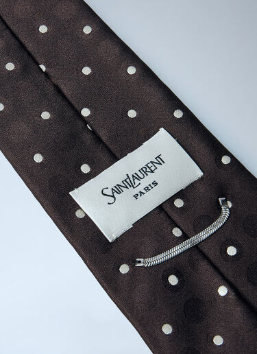 LN-CC® - Saint Laurent: Dotted Silk Tie - Black Saint Laurent Dotted Silk Tie Black sla0260022