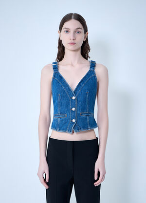 LN-CC® - Sportmax: Buttoned Denim Vest - Blue Sportmax Buttoned Denim Vest Blue spx0264005