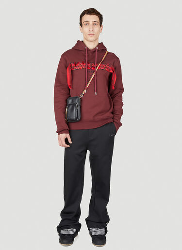 Lanvin 刺绣徽标连帽运动衫 酒红色 lnv0151003